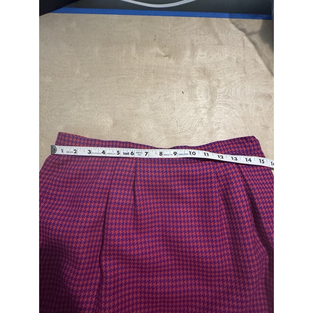 3 Piece Carlisle Suit Wool Blazer Skirt And Scarf Size 14 Red And Purple - Picture 10 of 12